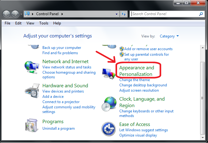 Appearance And Personalization Windows 7 Starter